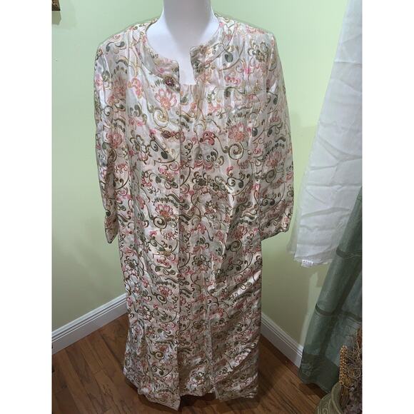 1960s Vintage Sara Fredricks Pink/Ivory 2 Piece Gown & Overcoat, Sz 4/6 *Read - Picture 2 of 12